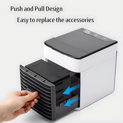 Mini Portable Air Cooler with LED Light | USB Personal AC Fan for Desk, Bedroom & Office