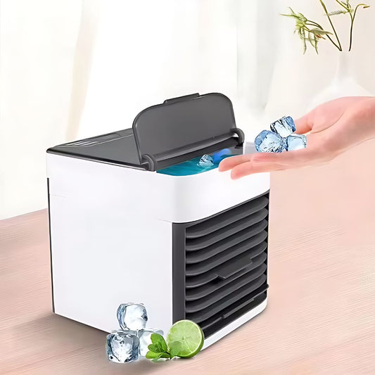 Mini Portable Air Cooler with LED Light | USB Personal AC Fan for Desk, Bedroom & Office