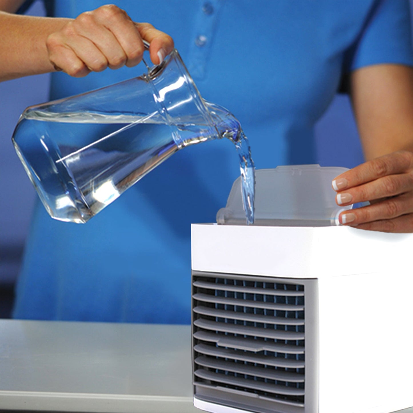 Mini Portable Air Cooler with LED Light | USB Personal AC Fan for Desk, Bedroom & Office