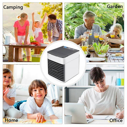 Mini Portable Air Cooler with LED Light | USB Personal AC Fan for Desk, Bedroom & Office